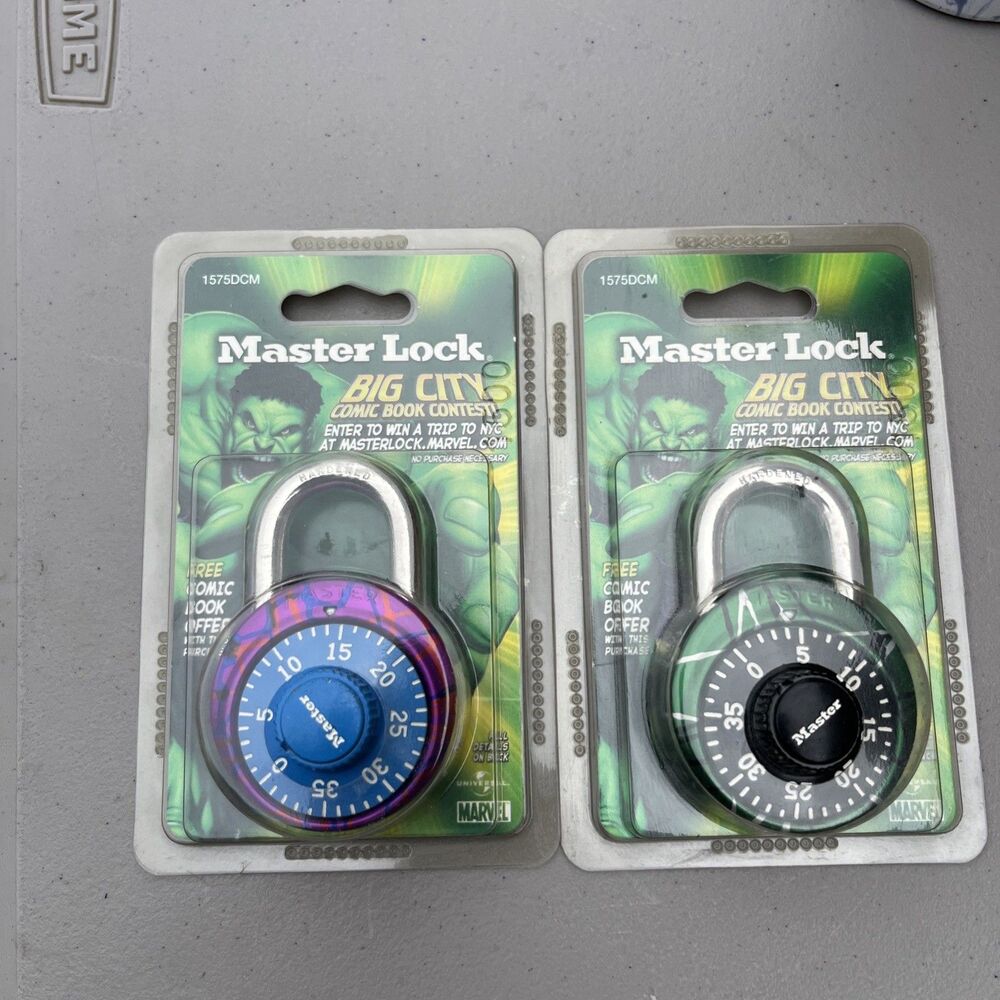 (2) Master Lock Hulk Combination Padlocks Lock NEW, Blue & Red 1530DCM Anti Shim